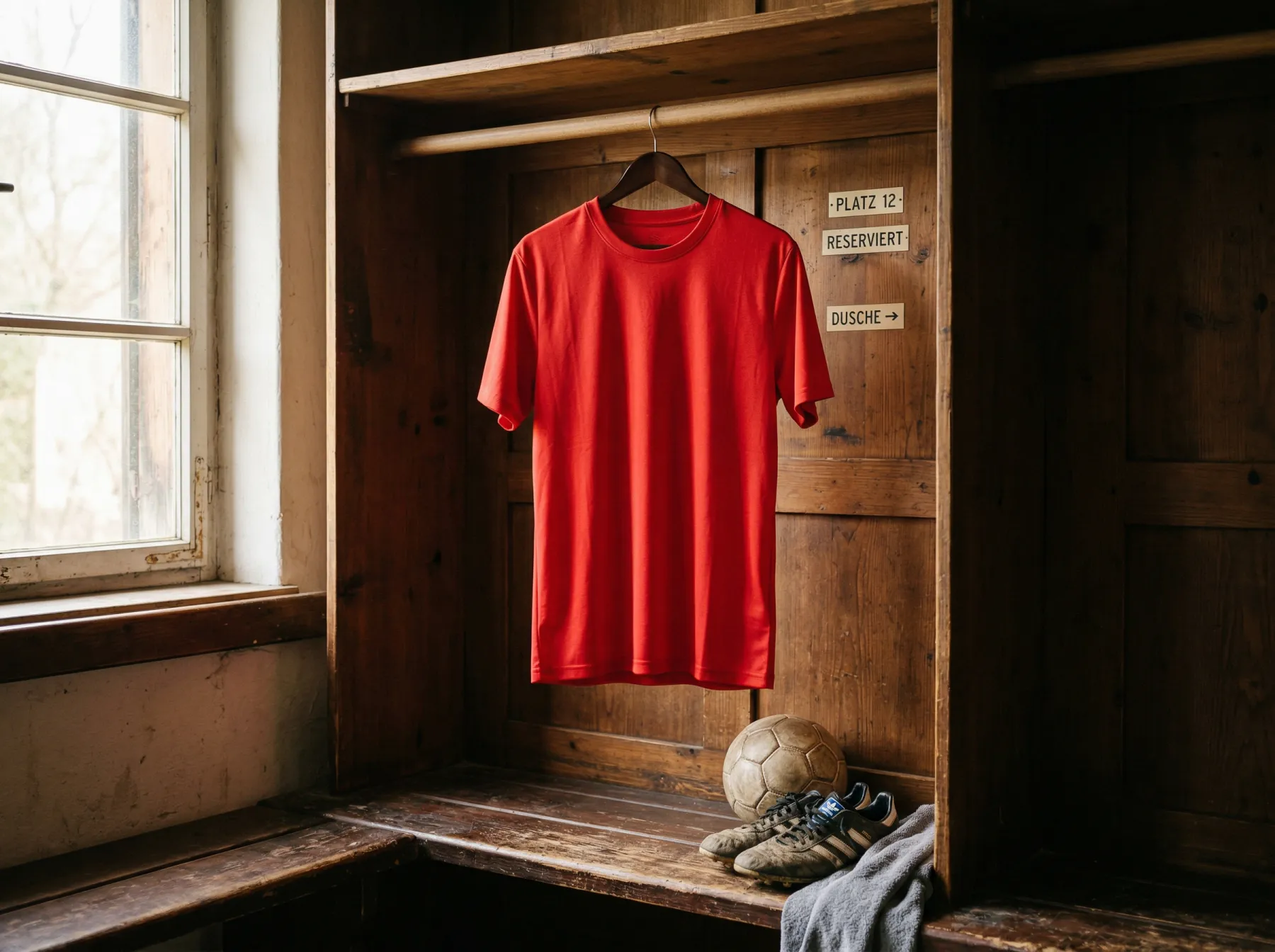 Schweizer Nationaltrikot vor einer Karte der WM-Stadien in Toronto, Santa Clara und Vancouver