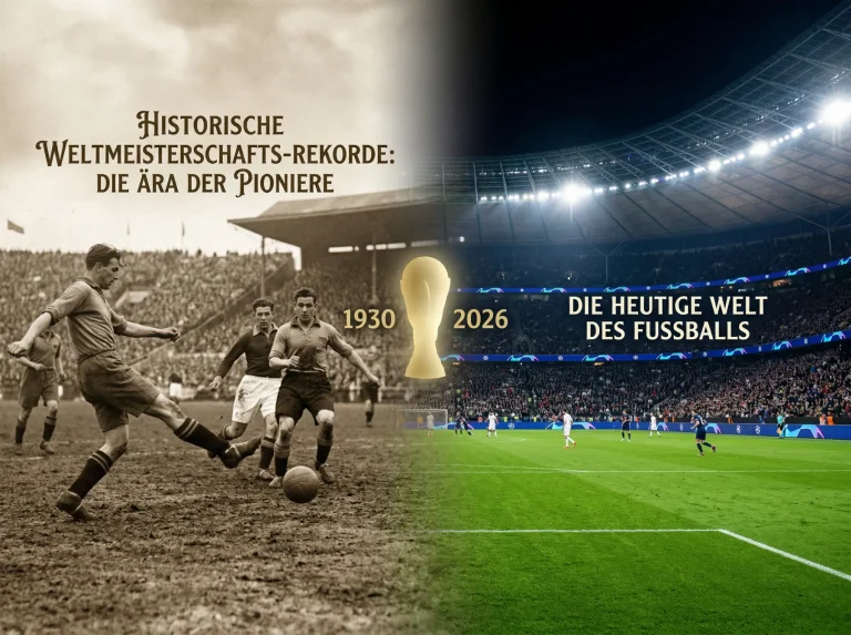 Historische Spielszene aus einer Fussball-Weltmeisterschaft, Symbolbild zu WM-Rekorden